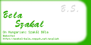 bela szakal business card