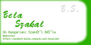 bela szakal business card